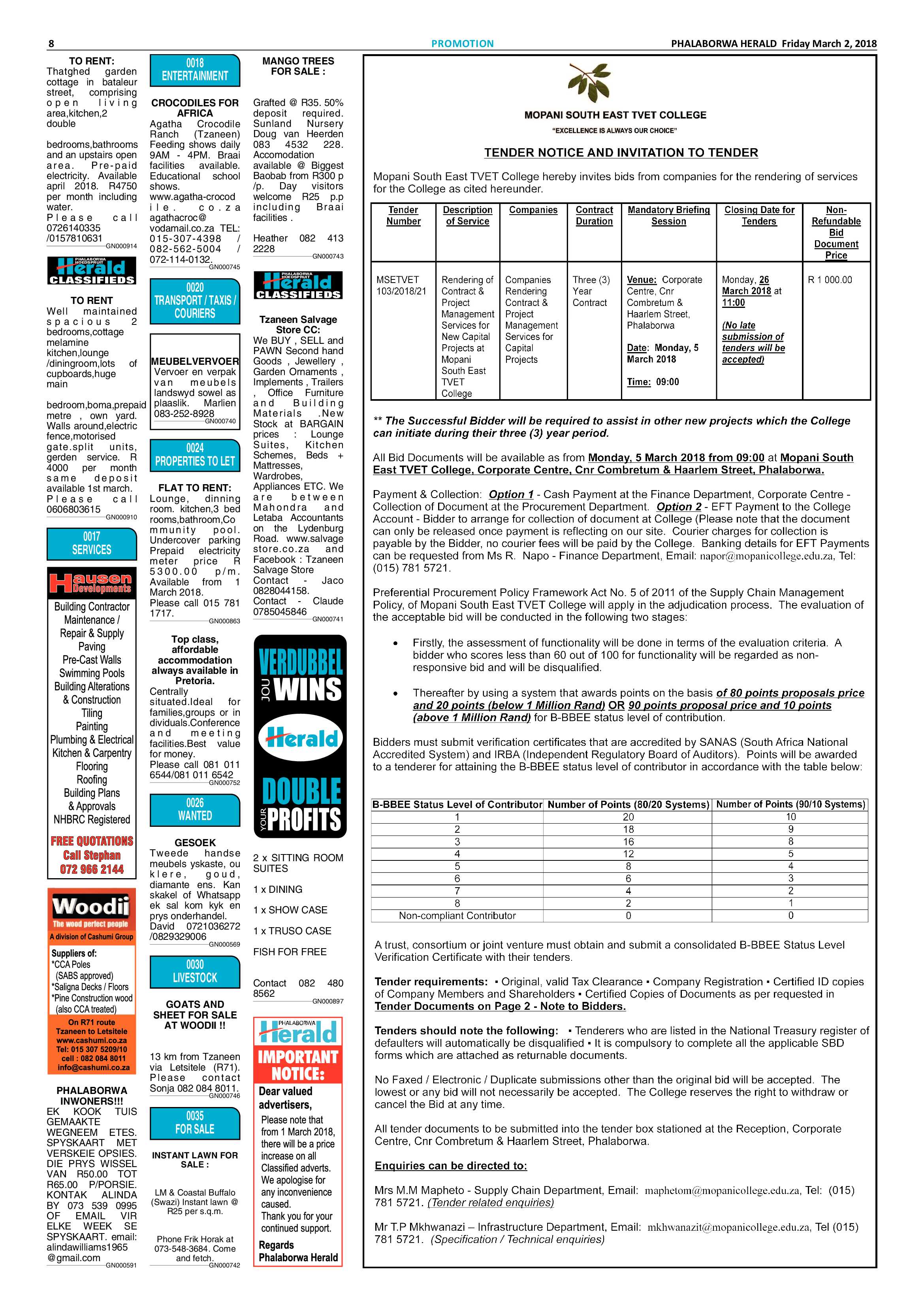Phalaborwa Herald – 2 March 2018 page 8